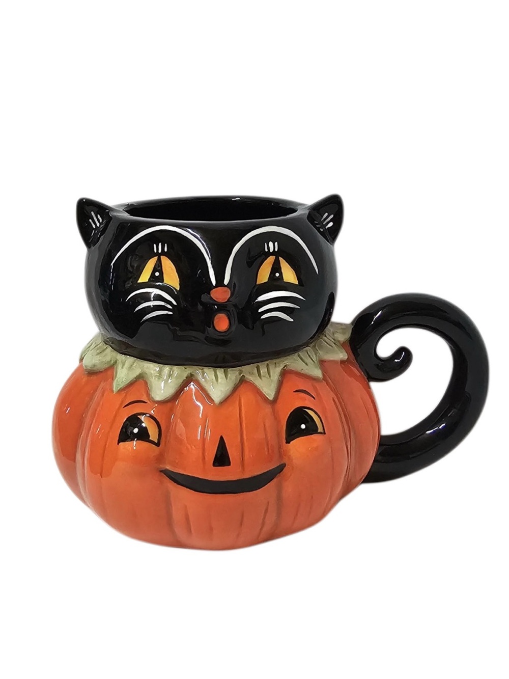 Johanna Parker Black Cat Pumpkin Peep Mug